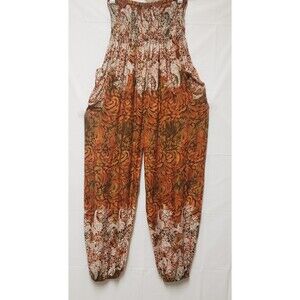 Hobo Handmade Balloon Legs Elastic Waist Ankle Light Pants Hippie Sz S/M PO Exc